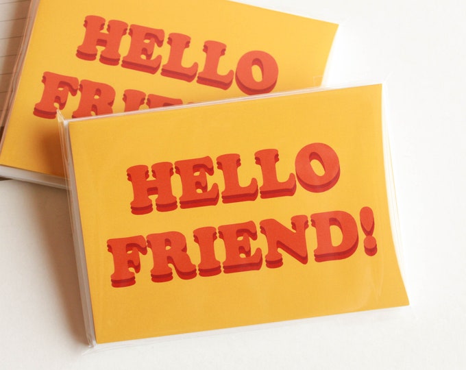 70's Inspired Hello Friend Note Cards