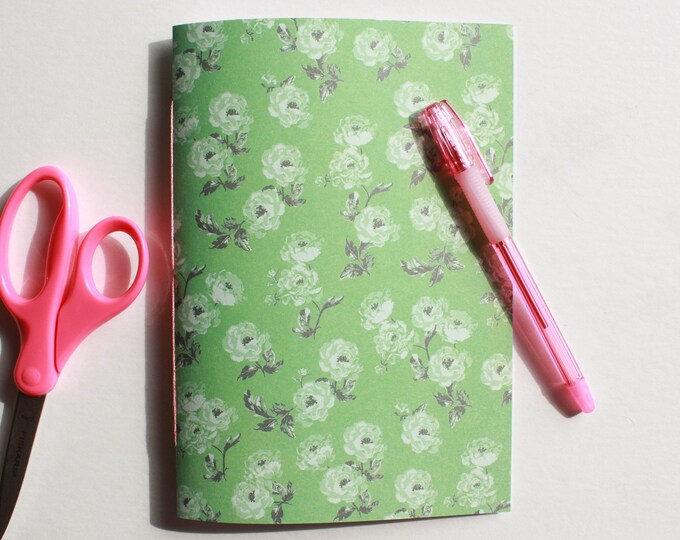 Cute Green Floral Journal