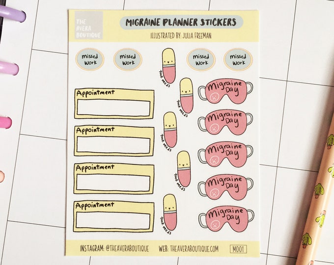 Migraine Planner Stickers