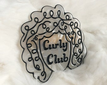 curly hair clip, curly club hair accessory, curly club hair clip, cute hair accessory for curly hair, curly accessories, acetate hair clip