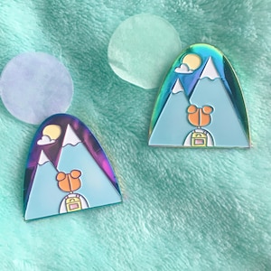 mountain pin, adventure enamel pin, hiking lapel pin, mountain hiking enamel pin, pastel explorer pin, camping lapel pin, outdoors pin, cute