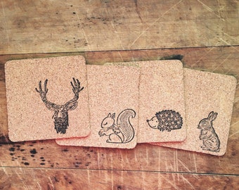 Woodland Animal Coaster Set