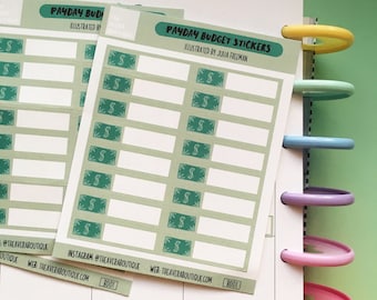Payday Budget Planner Sticker Sheet