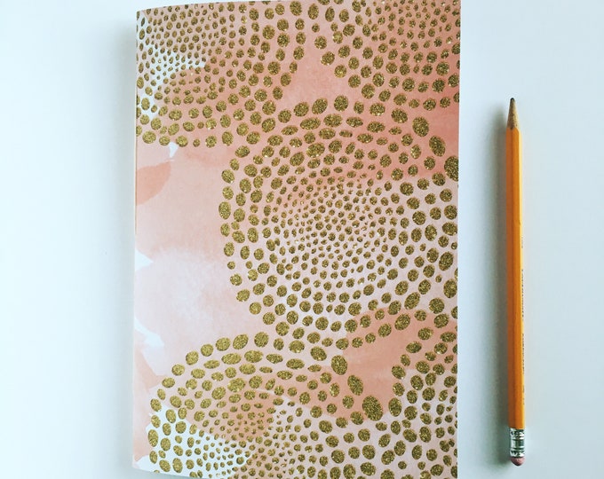 Watercolor Journal with Gold Glitter