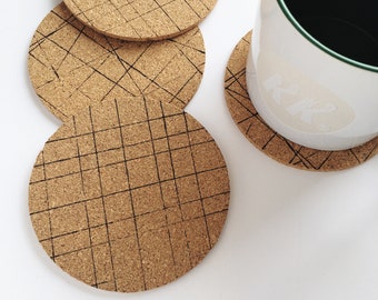 round cork coasters, drink coasters, housewarming gift, cork coasters, cork coaster set, cork coaster, coasters, cork, coaster set, coaster