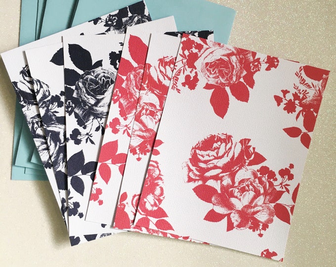Flat Floral Note Cards