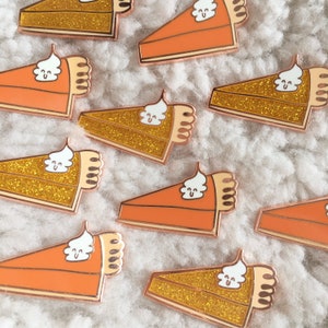 pumpkin pie pin, apple pie enamel pin, cute fall pie enamel pin, kawaii pie pin, cute kawaii pie enamel pin, glitter pie pin, Thanksgiving