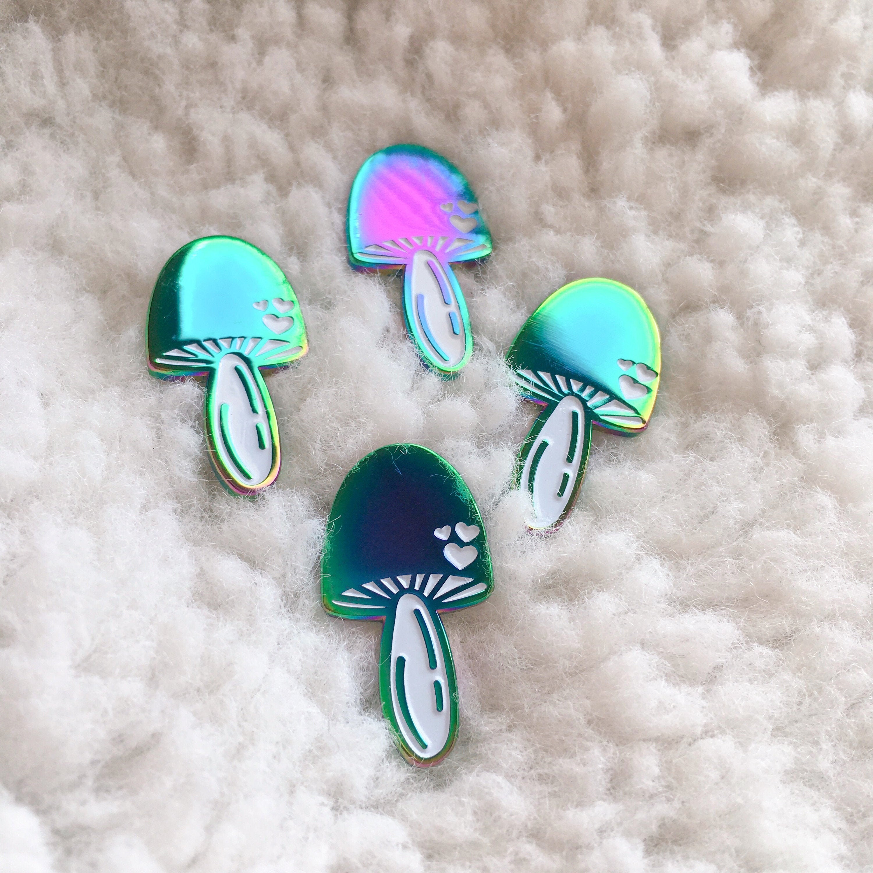 Rainbow Mushroom Enamel Pin