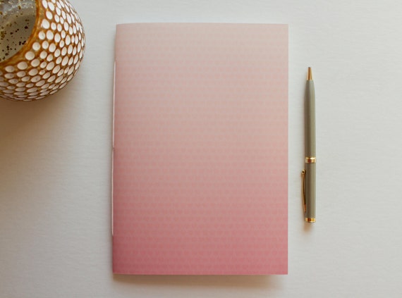 prayer journal, writing journal, gift for her, travel journal, small sketchbook, notebook journal, lined journal, heart journal, pink ombre