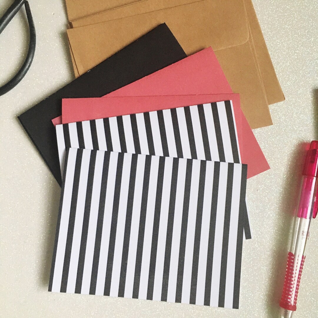 Geometric Note Cards, Cute Note Card Set, Geometric Stationery Cards ...