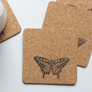 butterfly, butterfly coasters, cork, cork coasters, moth coasters, cute coasters, oddity coasters, cork coaster, butterfly cork coasters
