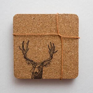deer coasters, cork, cork coasters, coasters for guys, country coasters, cork coaster, deer cork coasters, drink coasters, square coasters