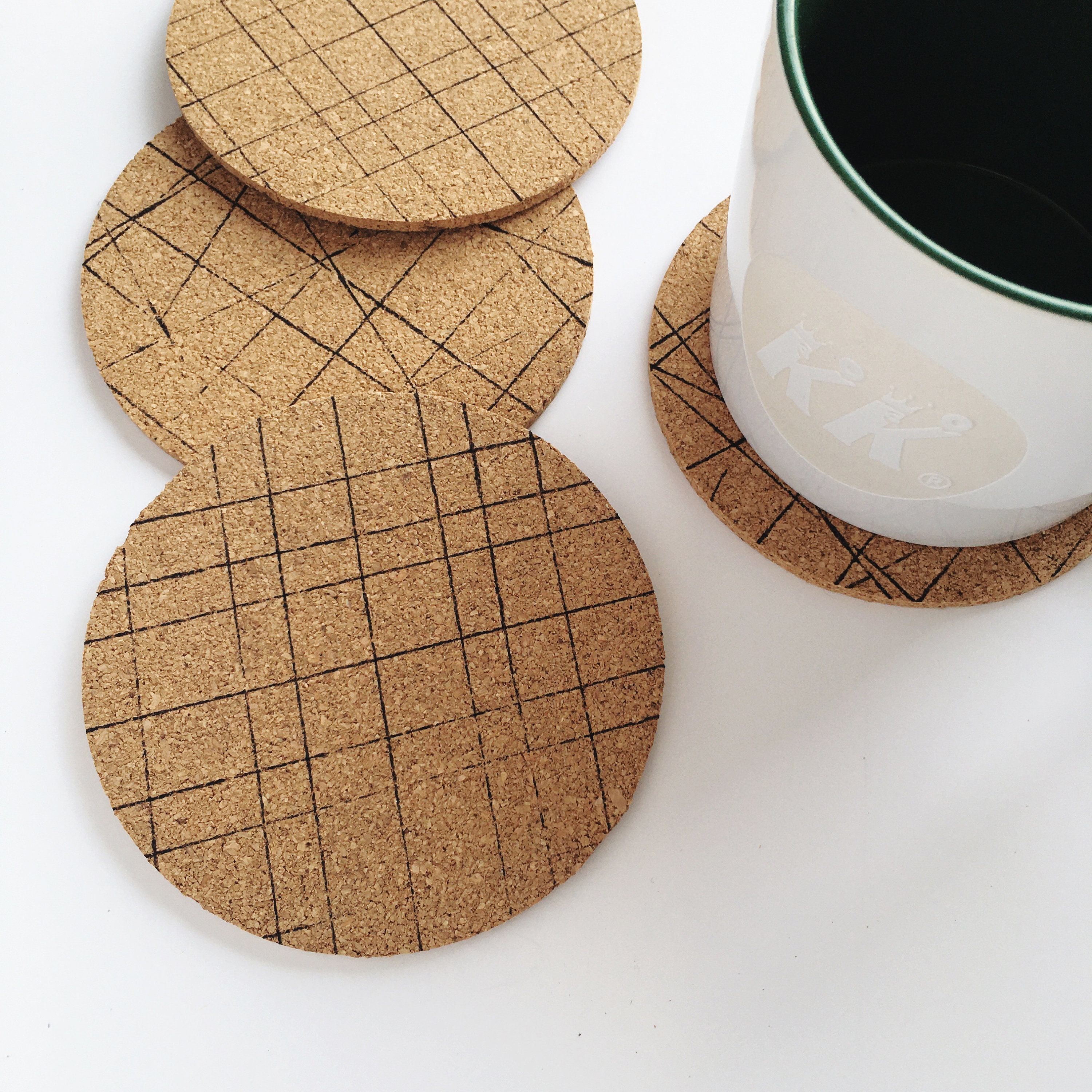 Double Sided Round Cork Coasters