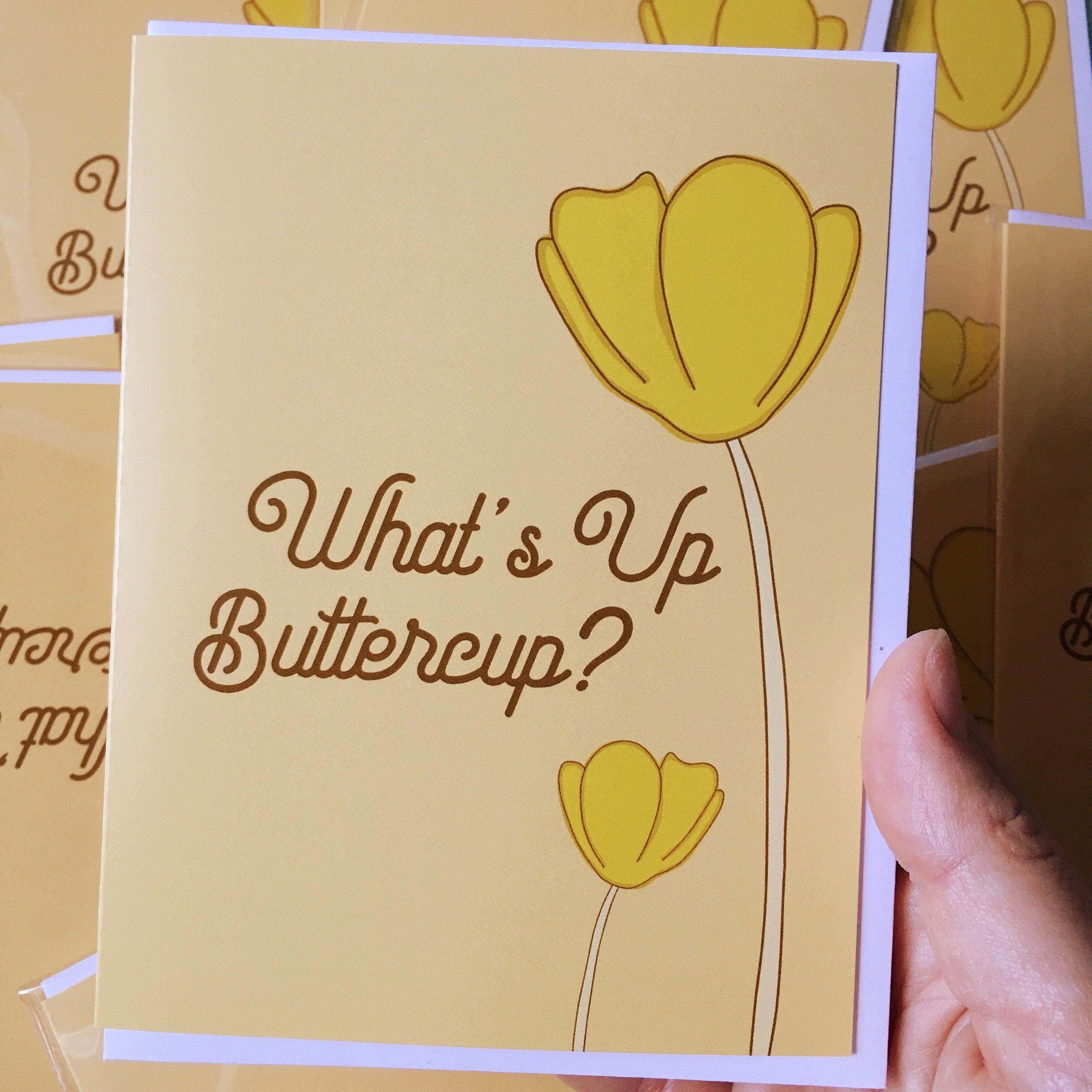 What's Up Buttercup? Blank Greeting Card