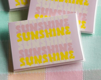 sunshine note cards, pastel note cards, friendship cards, 70's, 70s inspired, stationary, stationery cards, note cards, note card set of 8