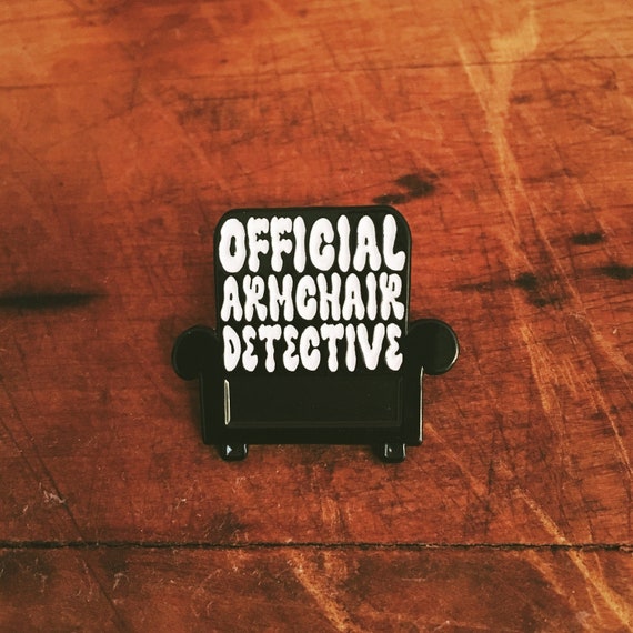 true crime, true crime pin, enamel pin, armchair detective, true crime lover, unsolved mystery, true crime addict, glow in the dark pin