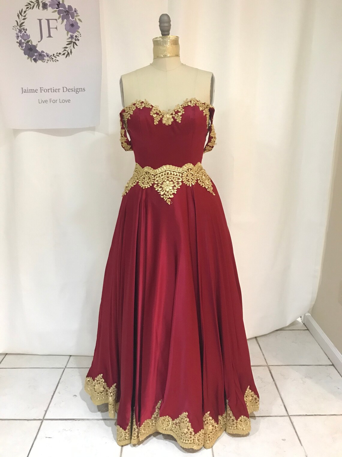 red floor length gowns