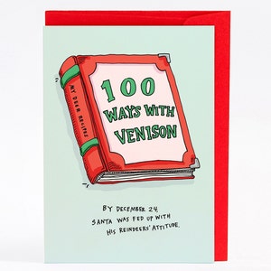 Cartão de Natal - RECEITA DE CERVOS - cartão de Natal engraçado da Wally Paper Co, Melbourne. Fabricado na Austrália.