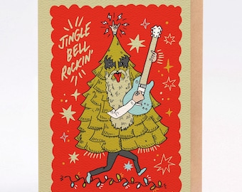 Hand drawn Christmas card: Jingle Bell Rockin'