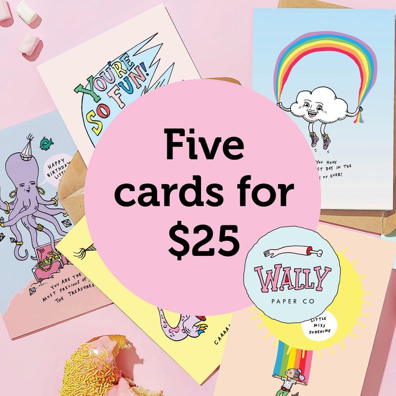 Five card multipack deal for Wedding card engagement card quirky wedding card funny wedding card funny engagement card cool wedding card cool engagement card Hot Fish card Fish in the Sea card by wally Paper Co Melbourne greeting cards made in Australia