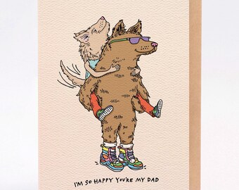 Hand drawn dad card: Tail Wag