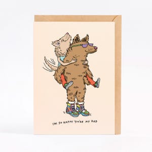 Father's day card dad card dad birthday card dog loving dad gift idea - TAIL WAG