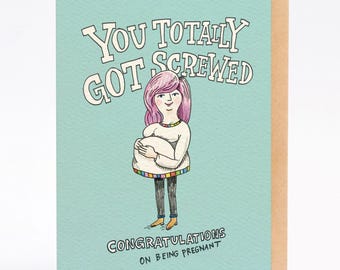 Carte de grossesse, carte de baby shower, TOTALEMENT DÉFAILLÉE