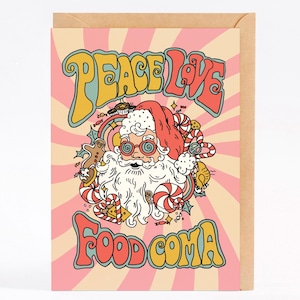 Christmas card funny Christmas card - Food Coma
