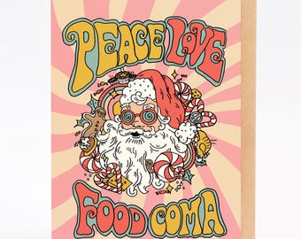 Christmas card funny Christmas card - Food Coma