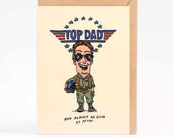Father's day card dad card dad birthday card funny dad card - TOP DAD