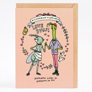 Hochzeitskarte Verlobungskarte LOVE BUGS