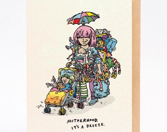 Hand drawn mother's day card - Pack Horse