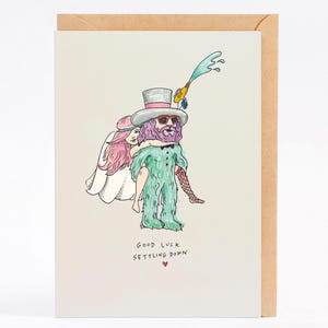 Wedding card engagement card funny wedding card funny engagement card - SETTLE DOWN