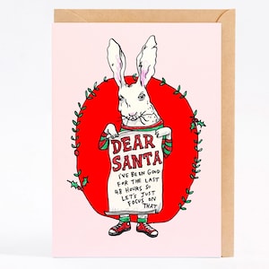 Biglietto di Natale - CARO BABBO NATALE - divertente biglietto di Natale di Wally Paper Co, Melbourne. Prodotto in Australia.