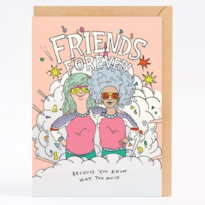 Birthday card funny birthday card FRIENDS FOREVER