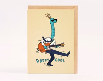 Dad birthday card - Father's Day card - cool dad card - DADDY COOL - by Wally