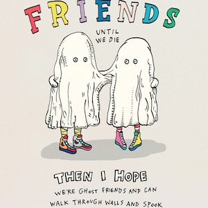 Birthday card funny birthday card bff birthday card ghost birthday card friendship card Ghost Friends by Wally Paper Co Melbourne made in Australia