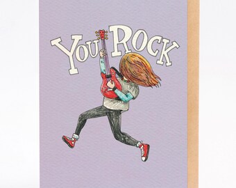 Carte d'anniversaire carte de remerciement YOU ROCK