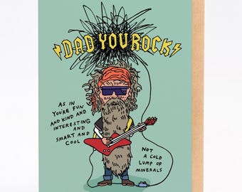Grappige verjaardagskaart voor vader - vaderdagkaart - ROCKIN' DAD