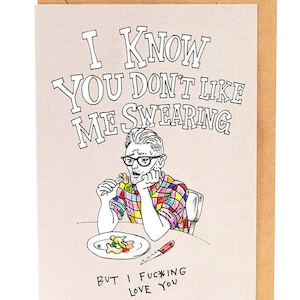 Lustige Karte, BFF Karte, Liebe, Freundschaft, Freund Karte, handgemacht, Freundin Freund Karte, 'Don't Swear', Wally Paper Co