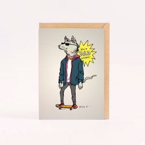 Dad card - Father's Day card - funny dad card - dad birthday card - HOT DAD ALERT - by Wally