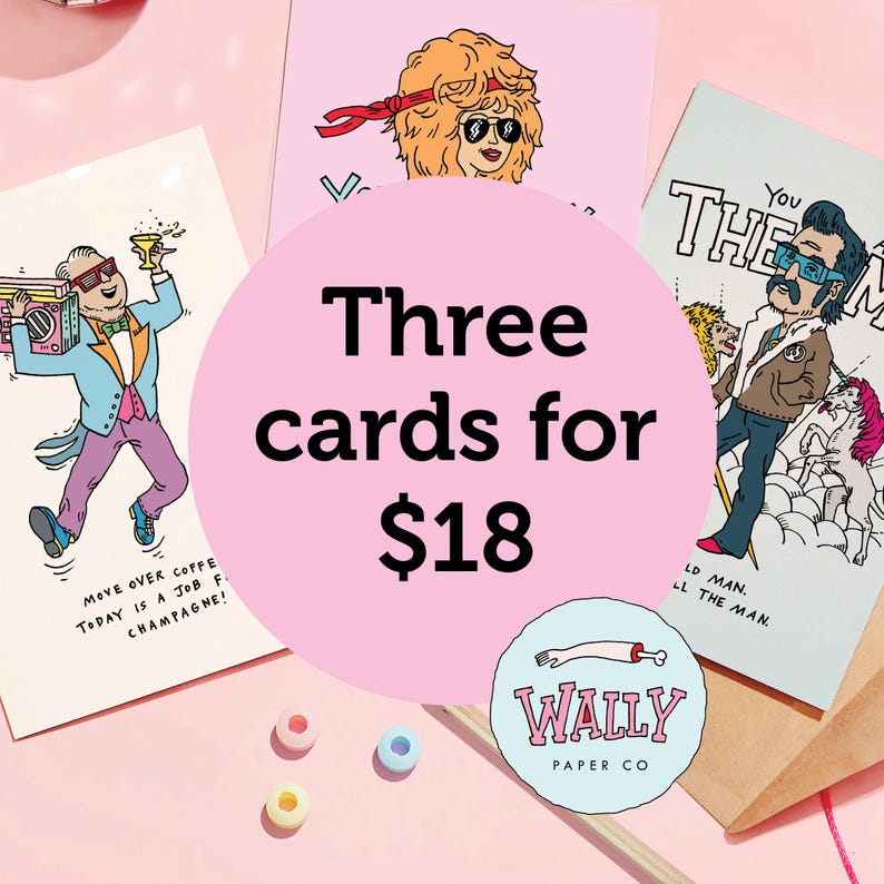 Birthday card  funny birthday card 40th birthday card 18th birthday card 21st birthday card birthday gift 30th birthday card 50th birthday card 60th birthday card LET'S PARTY by Wally Paper Co Melbourne Australia greeting card made in Australia.