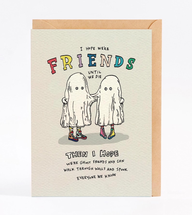 Birthday card funny birthday card bff birthday card ghost birthday card friendship card Ghost Friends by Wally Paper Co Melbourne made in Australia