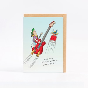 KinderGeburtstagskarte - Geburtstagskarte - Jungs Geburtstagskarte - Lustige Geburtstagskarte - BDAY ROCK - by Wally