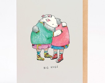 Hand drawn sympathy card: Bear Hugs