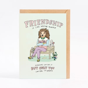 Birthday card thank you card funny birthday card for best friend friendship card  WET YOURSELF