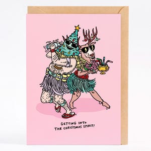 Cartão de Natal engraçado cartão de Natal - Espíritos de Natal