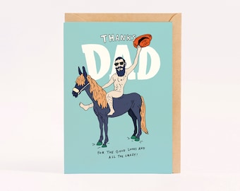 Drôle de carte de papa - drôle de carte de fête des pères - carte d’anniversaire de papa - CRAZY HORSE - par Wally