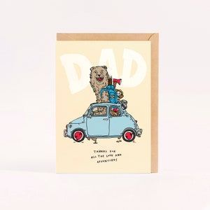 Carte papa - Carte fête des pères - carte anniversaire papa - AVENTURE - par Wally