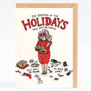 Tarjeta de Navidad divertida tarjeta de Navidad - Presión